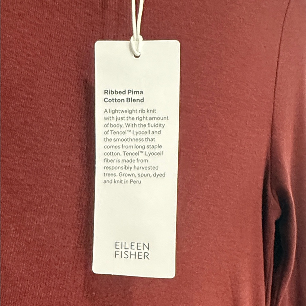 Eileen Fisher Deep Red Long Sleeve Turtleneck - Picture 2 of 3